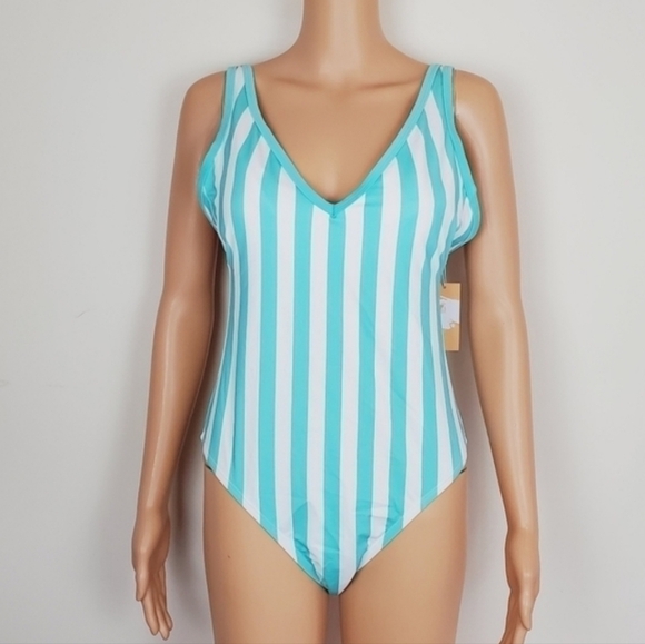 Kora Sol stripe one piece swimsuit size M - Picture 13 of 14